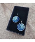 Earrings | Koorie Tales | Colour Season | Domed Earrings | Blues | 22mm Small hook